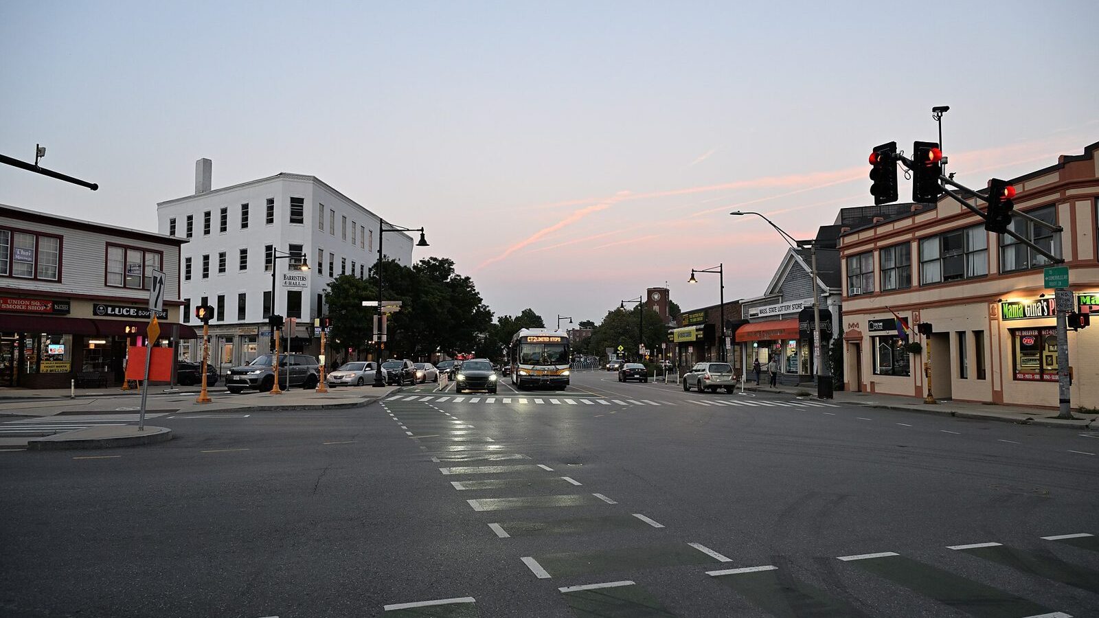 Union Square looking east down Somerville Ave